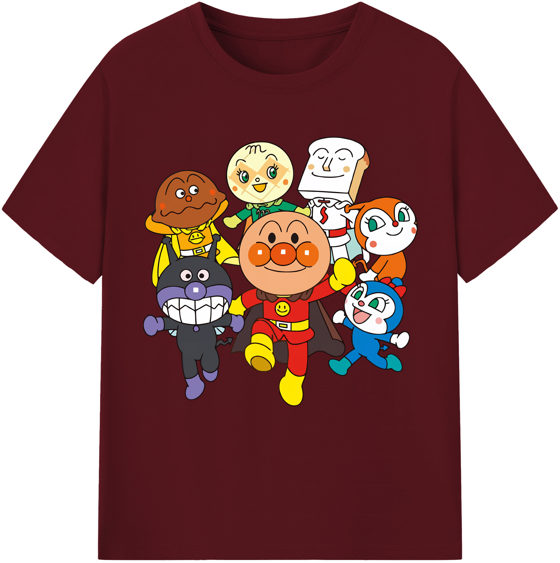 （画像用） アンパンマン Anpanman 綿100％半袖Tシャツ（フロントプリント）